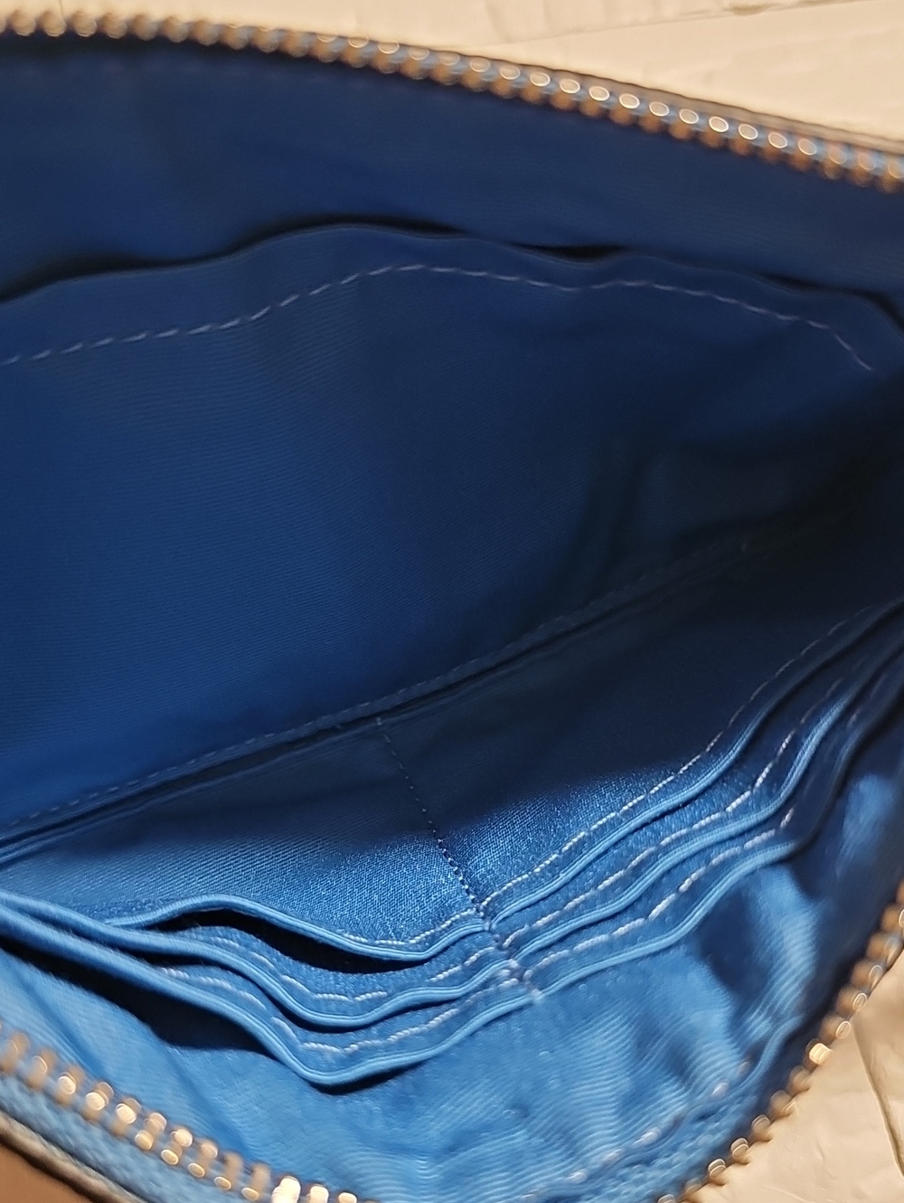 Coach Blue Large Leather Wristlet - Picture 5 of 5